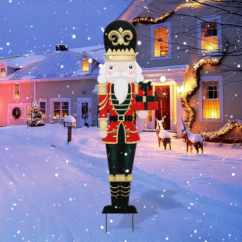 VCUTEKA Christmas Yard Sign Decorations Outdoor Christmas Nutcracker Gifts Yard Signs with Metal Stakes for Xmas Holiday Party Lawn Sign Garden Decor Outdoor Yard Signs - Image 2